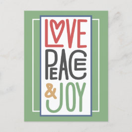 Tarjeta de vacaciones de Amor Paz y Alegría