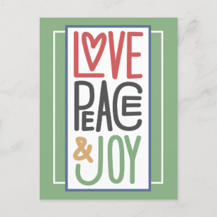 Tarjeta de vacaciones de Amor Paz y Alegría
