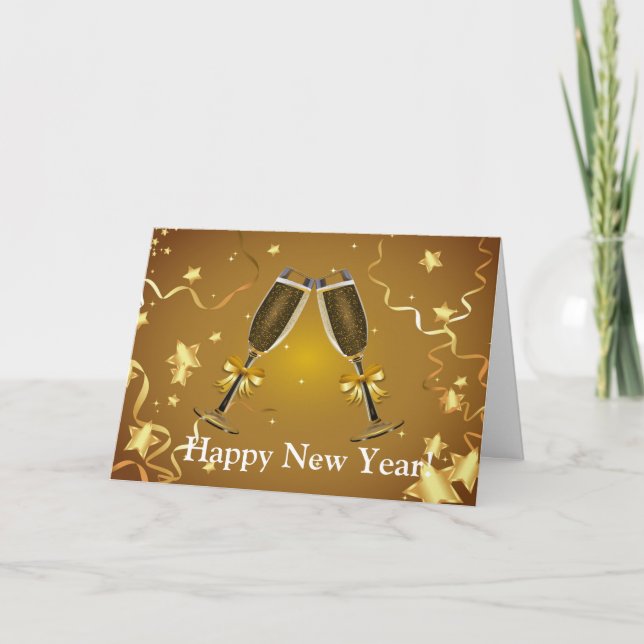 Tarjeta de vacaciones de Año Nuevo (Anverso)