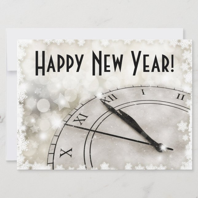 Tarjeta de vacaciones de Año Nuevo (Anverso)