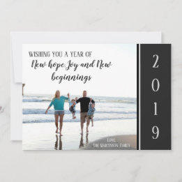 Tarjeta de vacaciones de Año Nuevo 2019 elegante p
