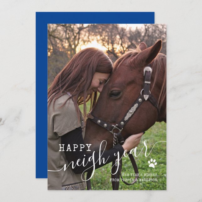 Tarjeta de vacaciones de Año Nuevo con foto de cab (Anverso / Reverso)