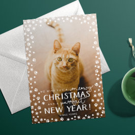 Tarjeta de vacaciones de Año Nuevo de Meowy Navida