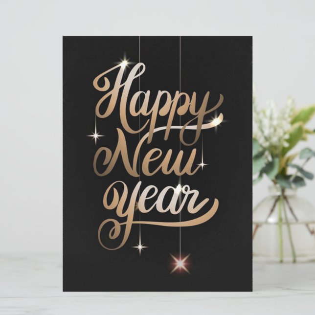 Tarjeta de vacaciones de Año Nuevo feliz (Anverso de pie)