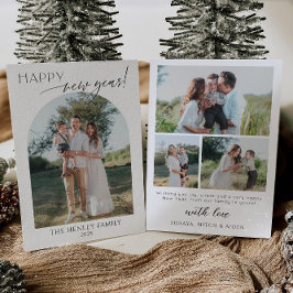 Tarjeta de vacaciones de año nuevo minimalista fel