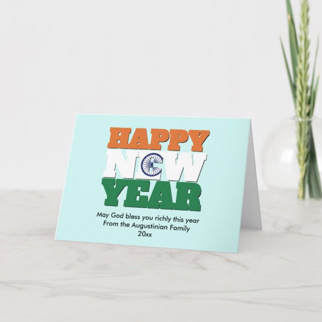 Tarjeta de vacaciones de Año Nuevo para cristianos (Anverso)