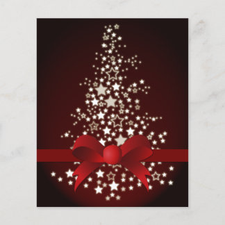 Tarjeta de vacaciones de árbol blanco rojo de pres