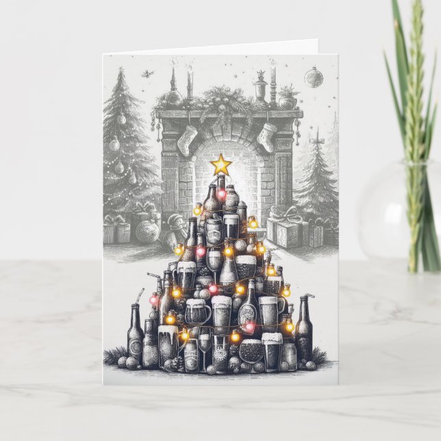 Tarjeta de vacaciones de árbol de cerveza (Anverso)
