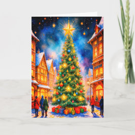 TARJETA DE VACACIONES DE ÁRBOL DE NAVIDAD