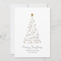 Tarjeta de vacaciones de árbol de Navidad alegre