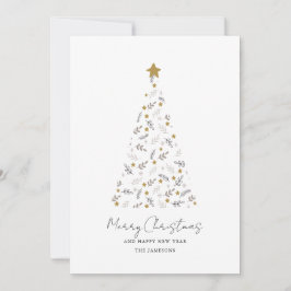 Tarjeta de vacaciones de árbol de Navidad alegre