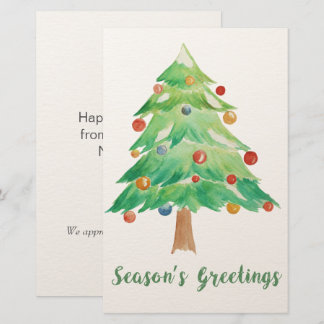 Tarjeta de vacaciones de Árbol de Navidad de acuar