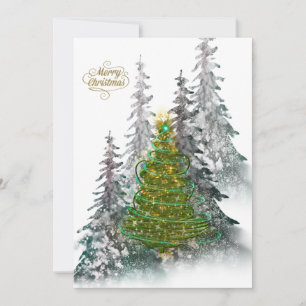 Tarjeta de vacaciones de árbol de Navidad del bosq