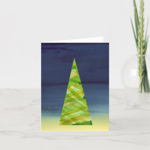 Tarjeta de vacaciones de árbol de Navidad pintada