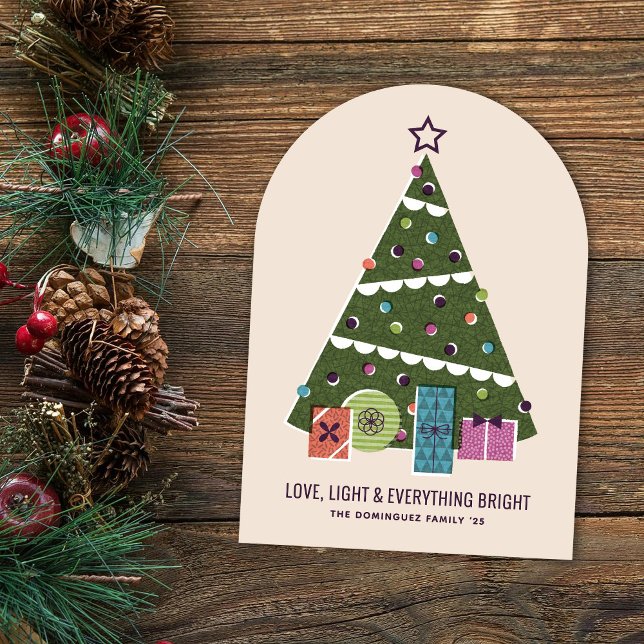 Tarjeta de vacaciones de árbol de Navidad retro vi (Subido por el creador)