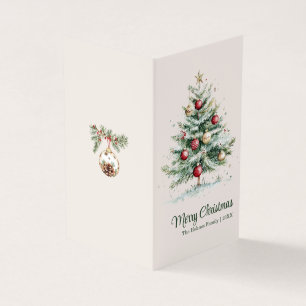 Tarjeta de vacaciones de árbol de navidad rojo y d