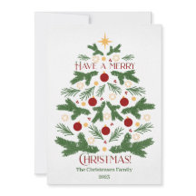 Tarjeta de vacaciones de árbol de Navidad verde mo