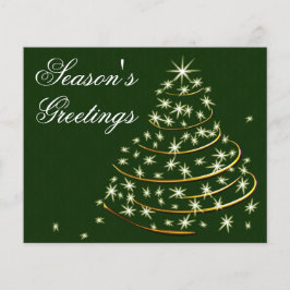 Tarjeta de vacaciones de árbol de navidad verde pr