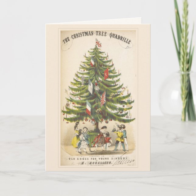 Tarjeta de vacaciones de árbol de Navidad victoria (Anverso)
