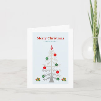 Tarjeta de vacaciones de árbol de plata minimalist