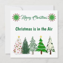 Tarjeta de vacaciones de Árboles de Navidad Verde 