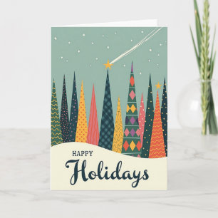 Tarjeta de vacaciones de árboles estampados
