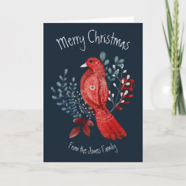 Tarjeta de vacaciones de arte popular de Navidad F