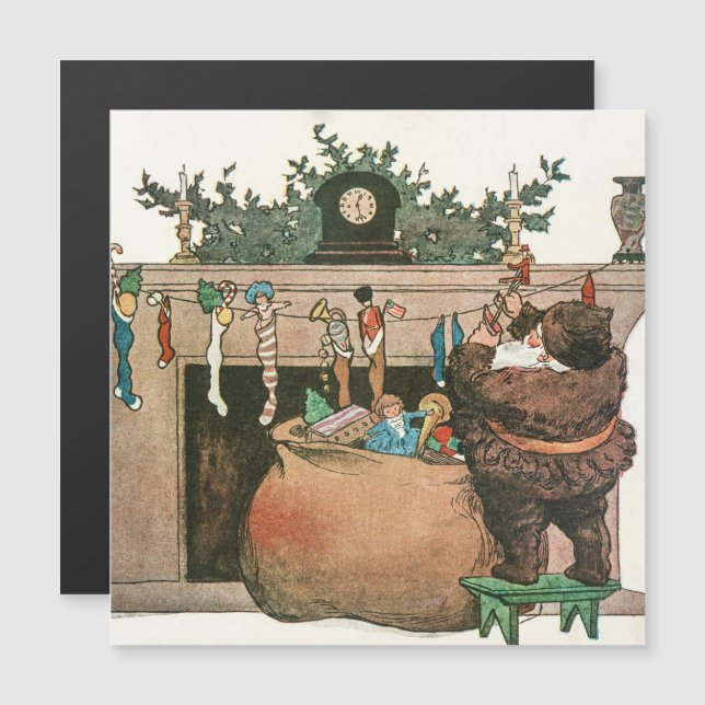 tarjeta de vacaciones de arte vintage para navidad (Anverso/Reverso)