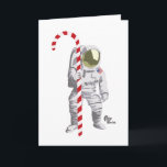 Tarjeta de vacaciones de astronauta<br><div class="desc">Propaga la paz en la tierra y en cualquier otro lugar con esta tarjeta de bienvenida de Astronauta. Inside dice: "¡Espero que sus vacaciones estén fuera de este mundo!"</div>