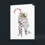 Tarjeta de vacaciones de astronauta<br><div class="desc">Propaga la paz en la tierra y en cualquier otro lugar con esta tarjeta de bienvenida de Astronauta. Inside dice: "¡Espero que sus vacaciones estén fuera de este mundo!"</div>