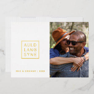 Tarjeta de vacaciones de Auld Lang Syne enmarcada