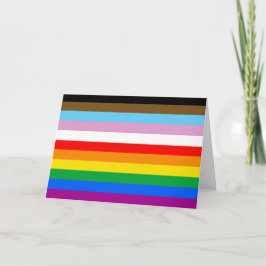 Tarjeta de vacaciones de Bandera de Progreso LGBTQ
