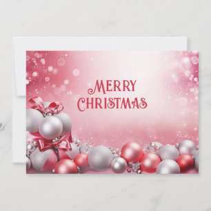 Tarjeta de vacaciones de bolas de Navidad blanco r