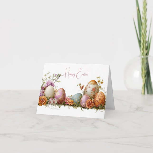 Tarjeta de vacaciones de bonito Watercolor Easter  (Anverso)