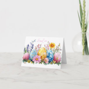 Tarjeta de vacaciones de bonito Watercolor Easter 