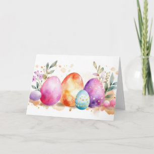 Tarjeta de vacaciones de bonito Watercolor Easter 