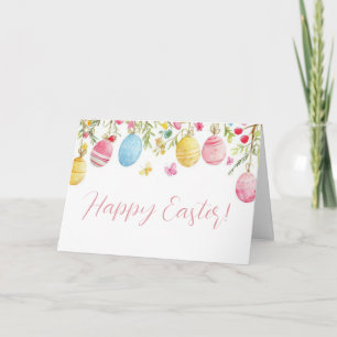 Tarjeta de vacaciones de bonito Watercolor Easter 