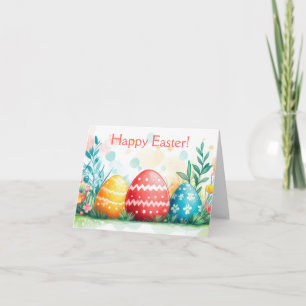 Tarjeta de vacaciones de bonito Watercolor Easter 
