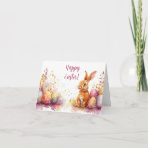 Tarjeta de vacaciones de bonito Watercolor Easter 