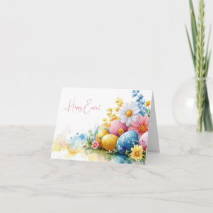 Tarjeta de vacaciones de bonito Watercolor Easter 