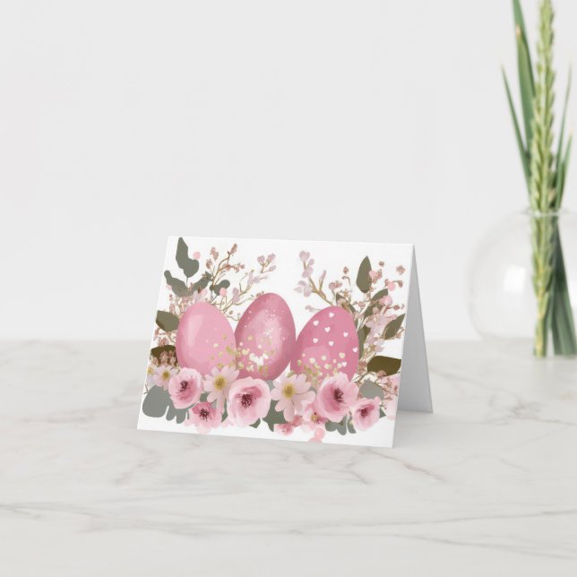 Tarjeta de vacaciones de bonito Watercolor Easter  (Anverso)