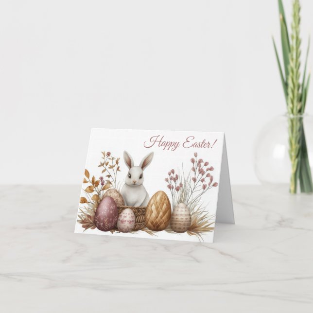 Tarjeta de vacaciones de bonito Watercolor Easter  (Anverso)