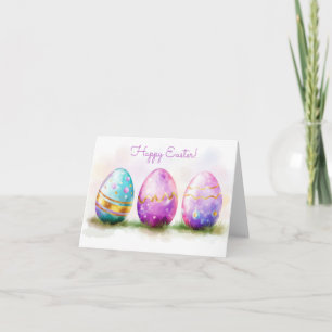 Tarjeta de vacaciones de bonito Watercolor Easter 