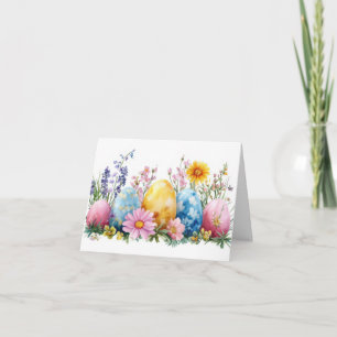 Tarjeta de vacaciones de bonito Watercolor Easter 