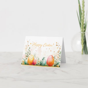 Tarjeta de vacaciones de bonito Watercolor Easter
