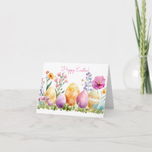 Tarjeta de vacaciones de bonito Watercolor Easter 