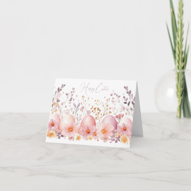 Tarjeta de vacaciones de bonito Watercolor Easter  (Anverso)