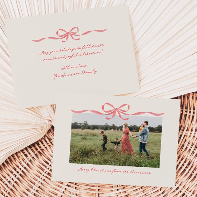 Tarjeta de vacaciones de borde de arco rojo dibuja (Subido por el creador)