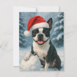Tarjeta de vacaciones de Boston Terrier