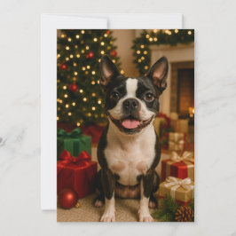 Tarjeta de vacaciones de Boston Terrier